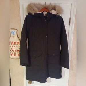 Brand New Ralph Lauren Black Puffer Coat with Fur Hood - Parka